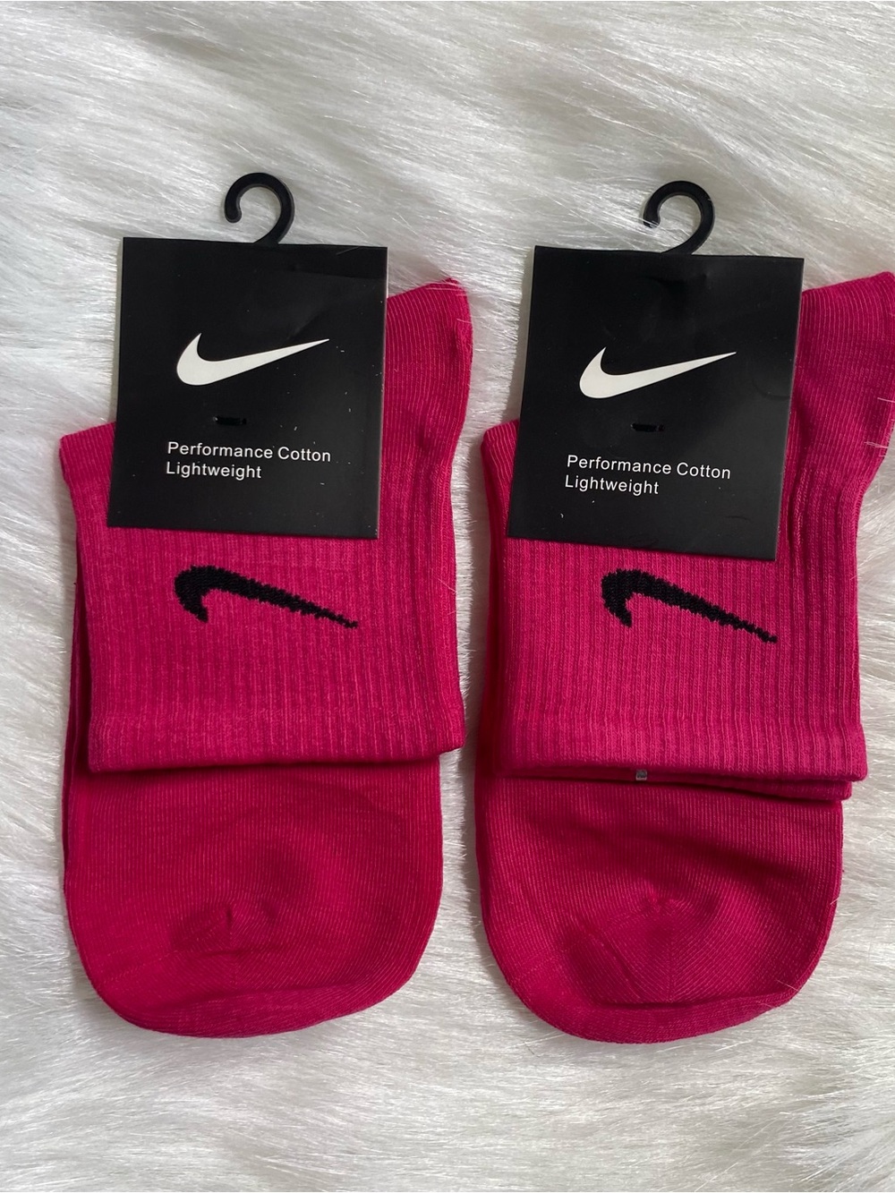 Nike Athletic Socks in Bright Pink with Black Swoosh